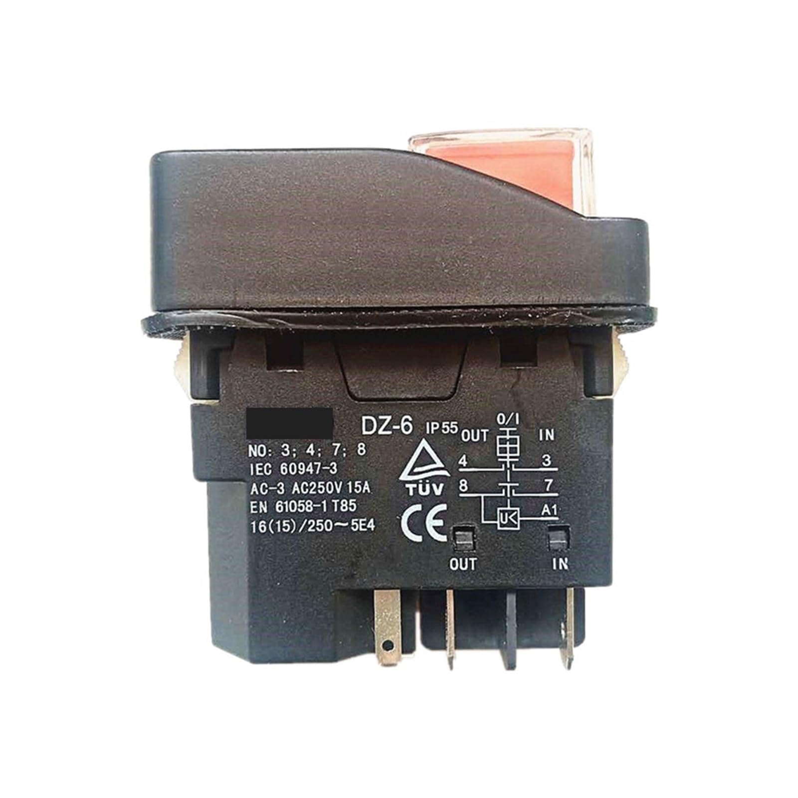 dijiusidy Bouton Poussoir DZ6 KJD17 Interrupteur électromagnétique étanche Performances Stables interrupteurs de sécurité démarreur Travail à Domicile, DKLD/DZ-6 Cinq Pattes