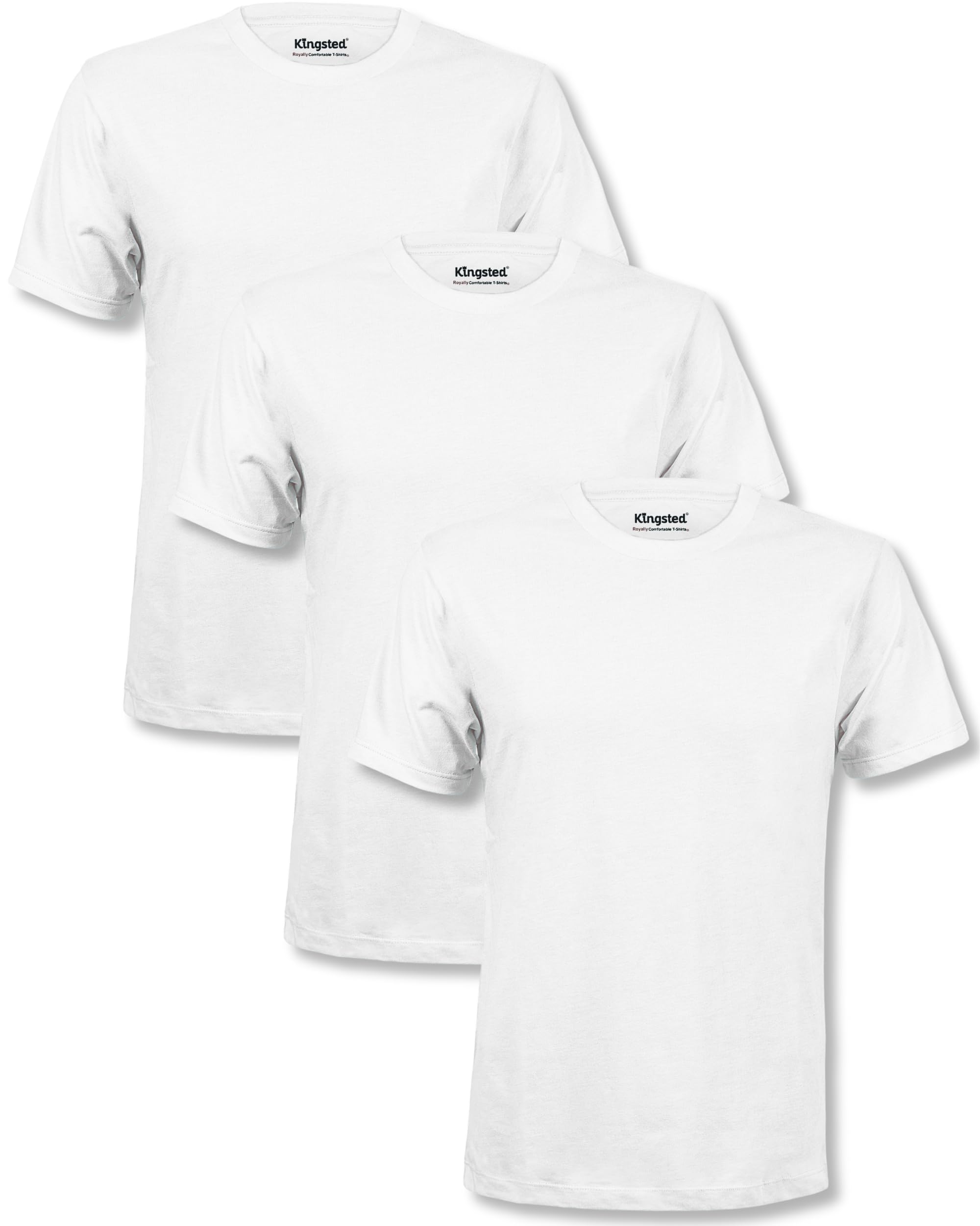Kingsted Camisetas Clásicas de Color Liso para Hombre
