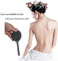 Vista 4 de Depurador corporal de silicona - Depurador de espalda de mango largo, exfoliante de ducha