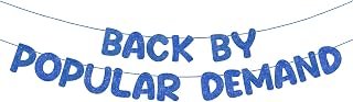Fulmoon Pre-strung Back by Popular Demand Banner, Blue | Glitter Welcome Home Party Decorations, Welcome Back Sign, for Office, Return, Comeback, Divorce Party Supplies