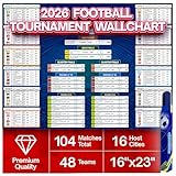 2026 World Cup Soccer Schedule Poster 16.5" x 23.6" – PVC Dry Erase Match Calendar & Football Fixtures Chart, Perfect Wall Decor for Fans, Game Nights & Sports Room