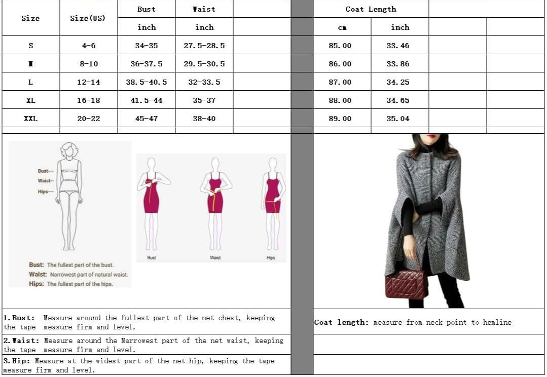 Elegante da Donna Plaid Monopetto Mantello Bottone Cappotto Classico Inverno Sette Quarti Manica Plaid Casual di Media Lunghezza Mantello