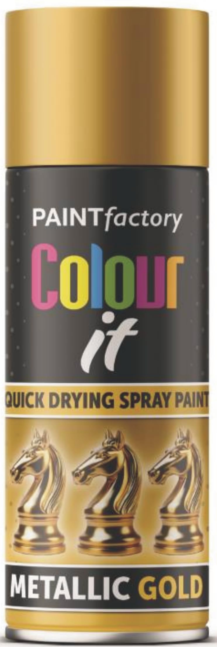 Hitlineuk Gold Metallic Shimmering Spray Paint Interior & Exterior Aerosol Can 200Ml