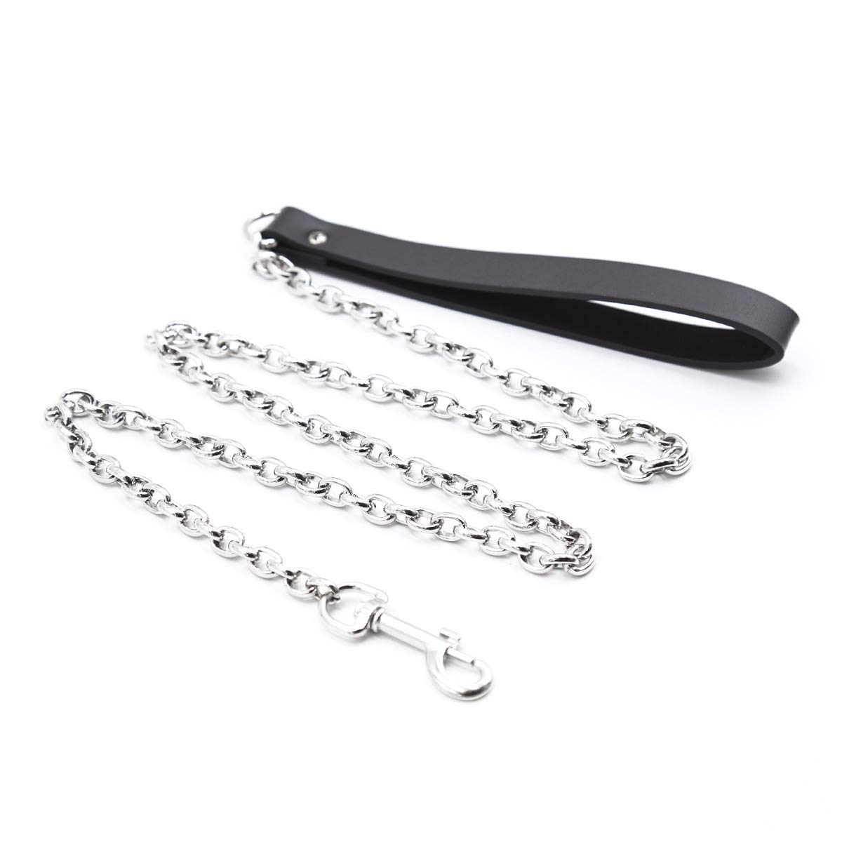 Collier ras du cou en cuir et chaîne pour chien en métal pour soirées et festivals