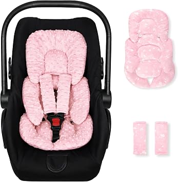 Infant Car Seat Insert, Ultra-Soft Newborn Car Seat Insert, Perfect for Car Seat, Stroller, Swing, Pink
