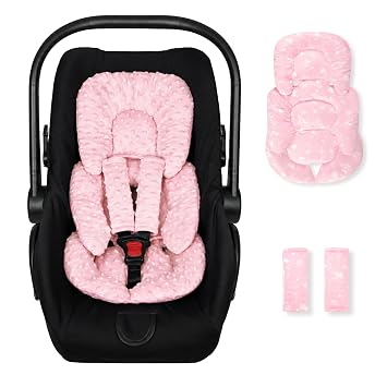 Infant Car Seat Insert, Ultra-Soft Newborn Car Seat Insert, Perfect for Car Seat, Stroller, Swing, Pink