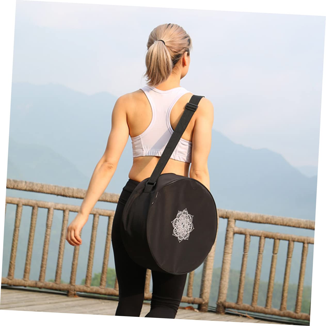 Yardwe 2stücke Doppeltaschen Für Yoga-räder Große Tragekapazität Für Yogamatten Blöcke Und Handtücher Für Fitness Und Reisen Robuste Aufbewahrungstasche Mit Doppeltem