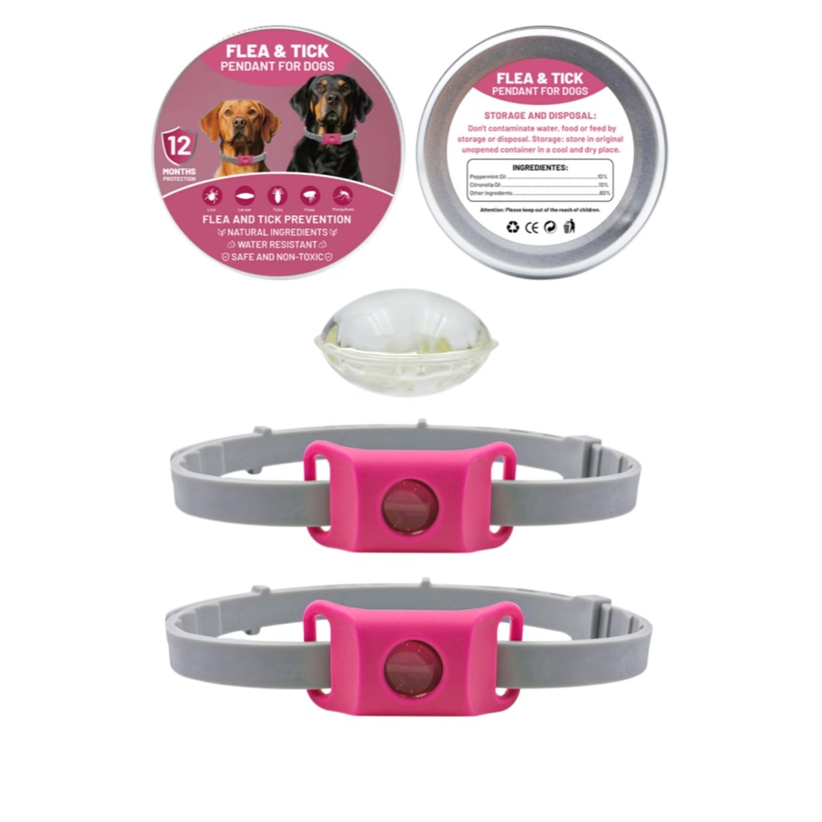 Fell-Freund TickGuard Clip – Gegen Zecken Und Flöhe, Repellent-Hänger, 100% Natürliche Inhaltsstoffe (Rosa,2 Stück)