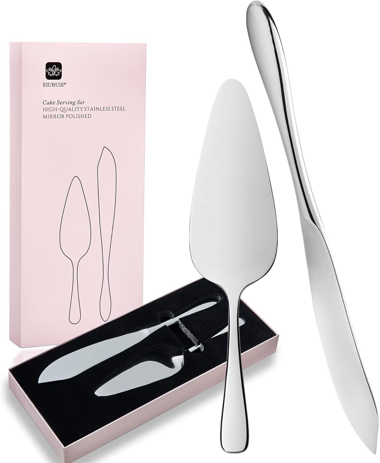 2 Stück Tortenheber mit Messer, 18/10 Edelstahl Kuchenheber & Tortenheber, Kuchenmesser, Tortenmesser und Server Set, Tortenschaufel für Partys/Hochzeit, Kuchenbesteck, Spülmaschinenfest