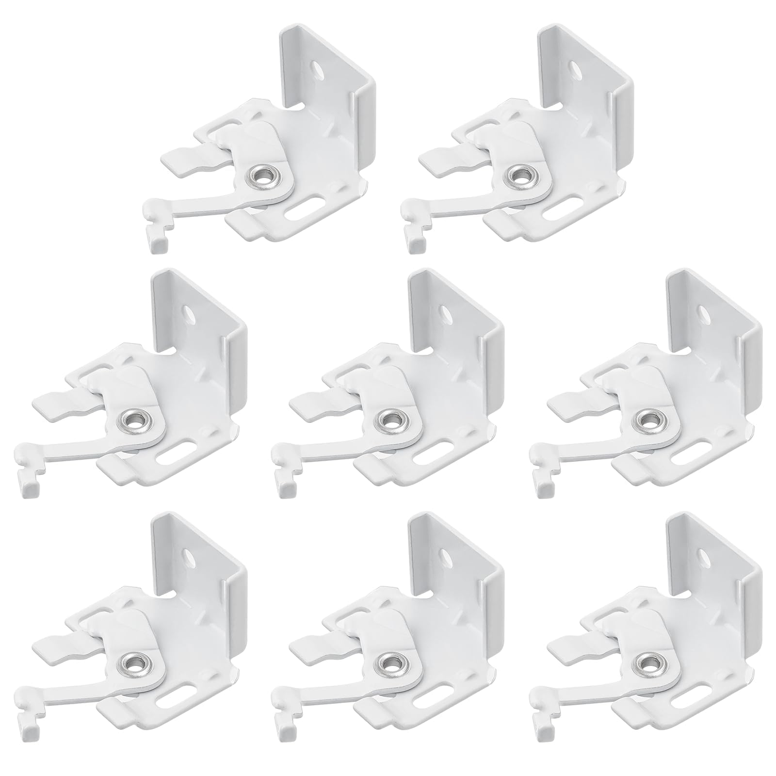 Chersun White 8 Pack Roman Blind Fitting Brackets For 25Mm Top Rail, Heavy Duty Sturdy Metal Mounting Clips Top Fixing, Vertical Blind Face Venetian Fix Brackets For Installation And Repair