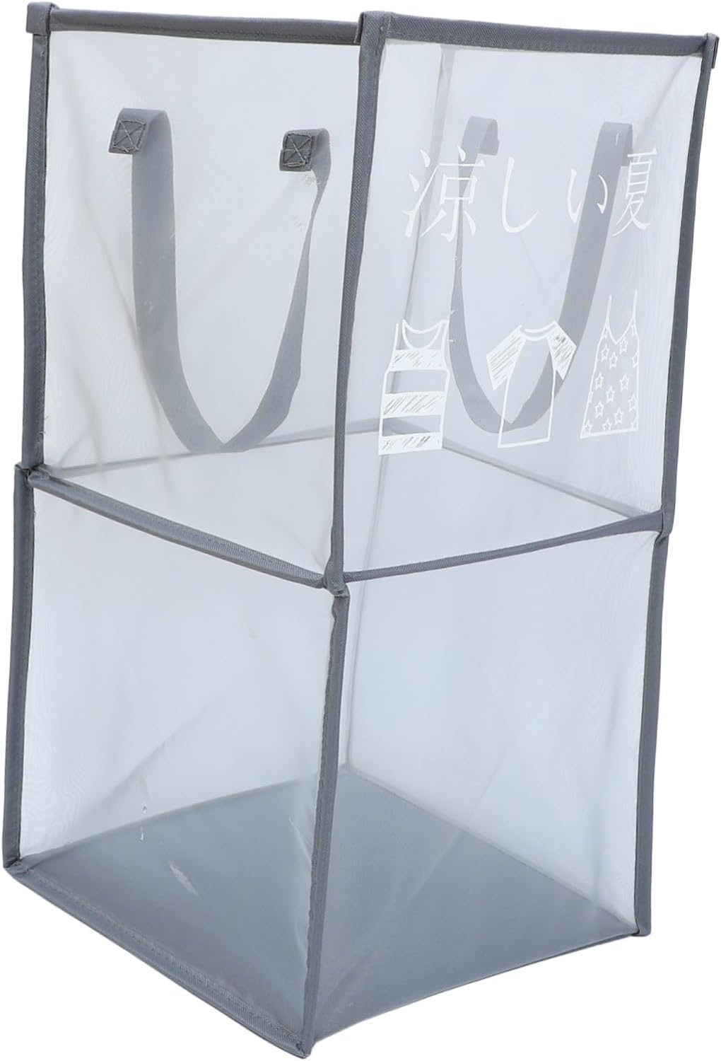 IMIKEYA Foldable Mesh Laundry Basket with Strong Handles Breathable Laundry Storage Hamper for Small Apartments Nursery Capacity and Space Saving Design