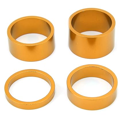 Bicycle Front Fork Washer, Lightweight Environmental Front Fork Headset Spacers for Mountain Bike for Road Bike for Fixie Bike(Gold)