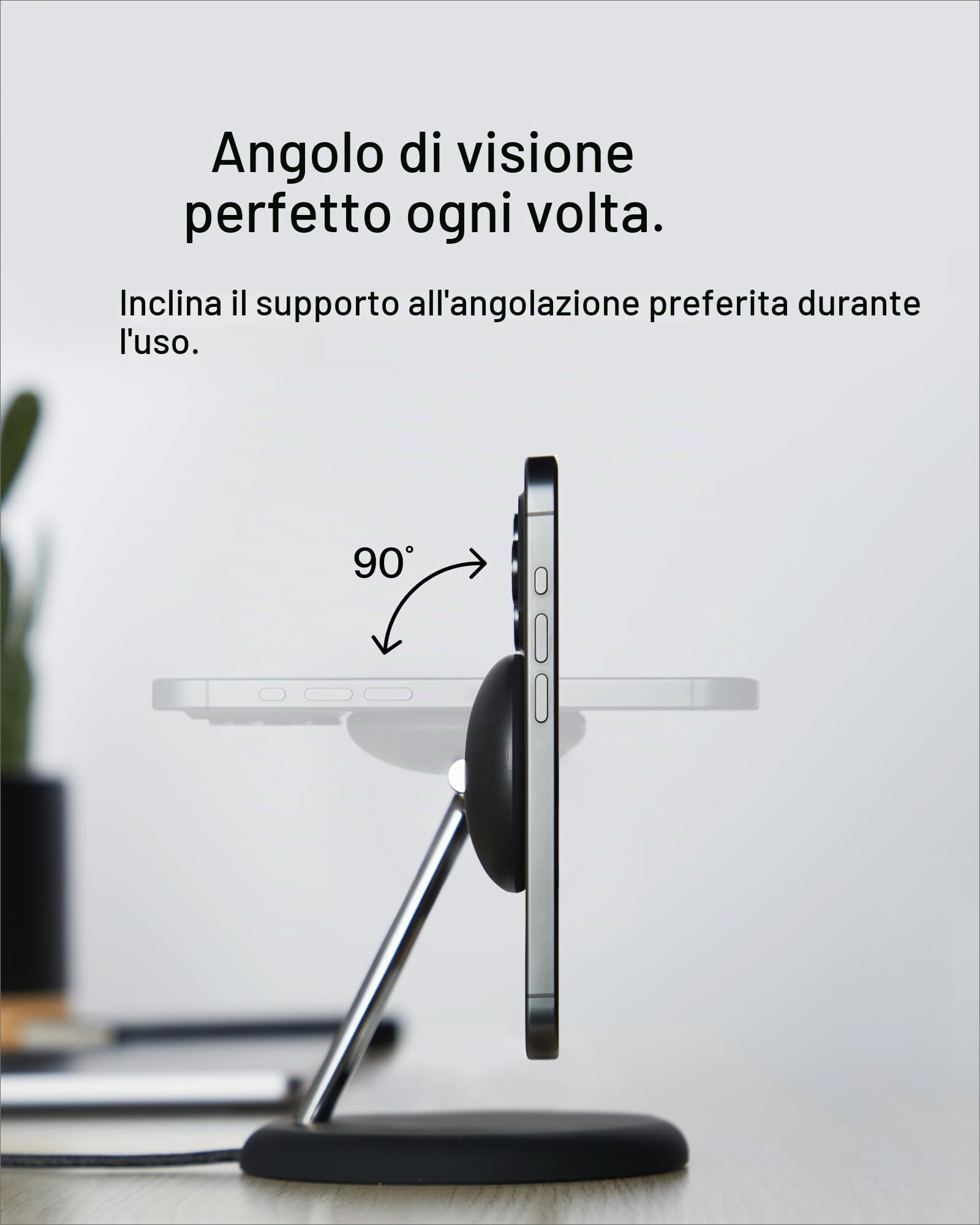 Belkin BoostCharge - Supporto di ricarica wireless 3 in 1 con Qi2 15W, caricatore rapido compatibile con MagSafe per iPhone 17, Air, 16, 15, 14, 13, 12, PixelSnap, AirPods, Apple Watch (alimentatore