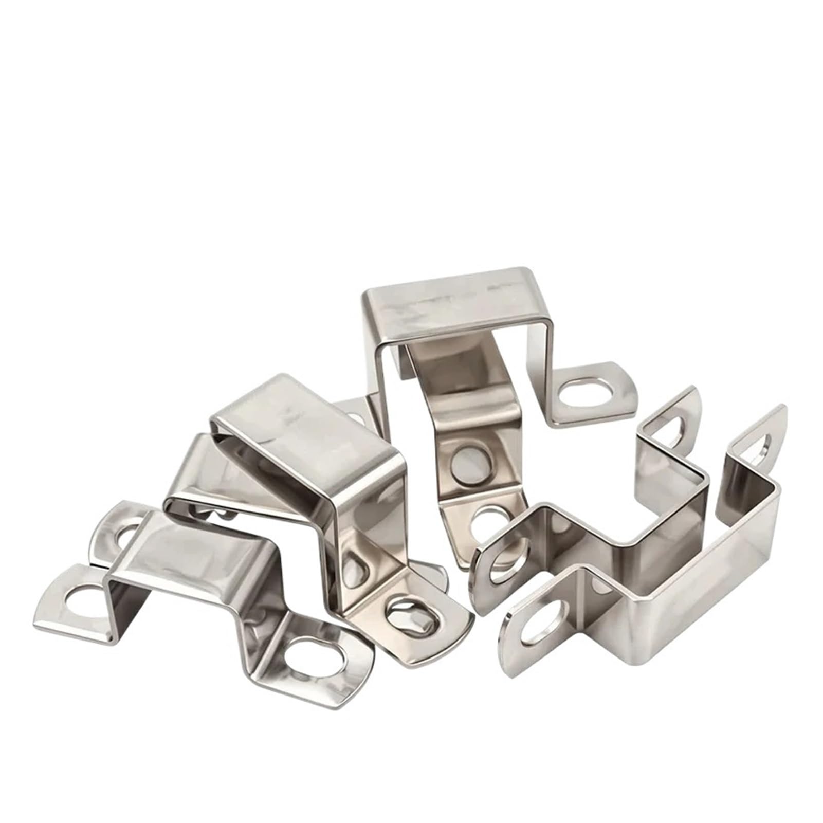 DWAMMEBRS 304 Stainless Steel Pipe Clamps Thickened Square Rectangle M-Shaped U-Shaped Saddle Clip Buckle Throat Hoop 5Pcs(15 x 15 (5Pcs))
