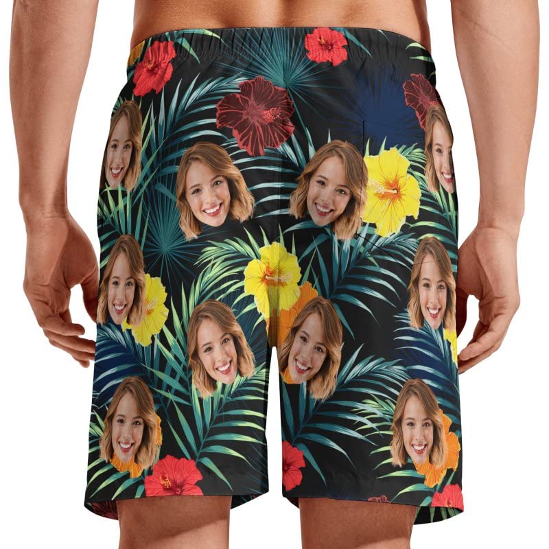 Custom Photo Swim Shorts with Faces Personalized Gifts for Mens Swim Trunks Customized Photo Beach Board Short4