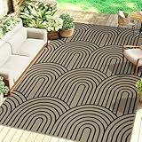 Tapis Jute Look: Le tapis salon dispose d'un aspect jute et texture tissée classique qui confère au tapis une esthétique naturelle et rustique. La conception arcée unique du tapis en jute confère à votre maison ou espace extérieur un élément à la mode qui complète tout design intérieur moderne ou traditionnel