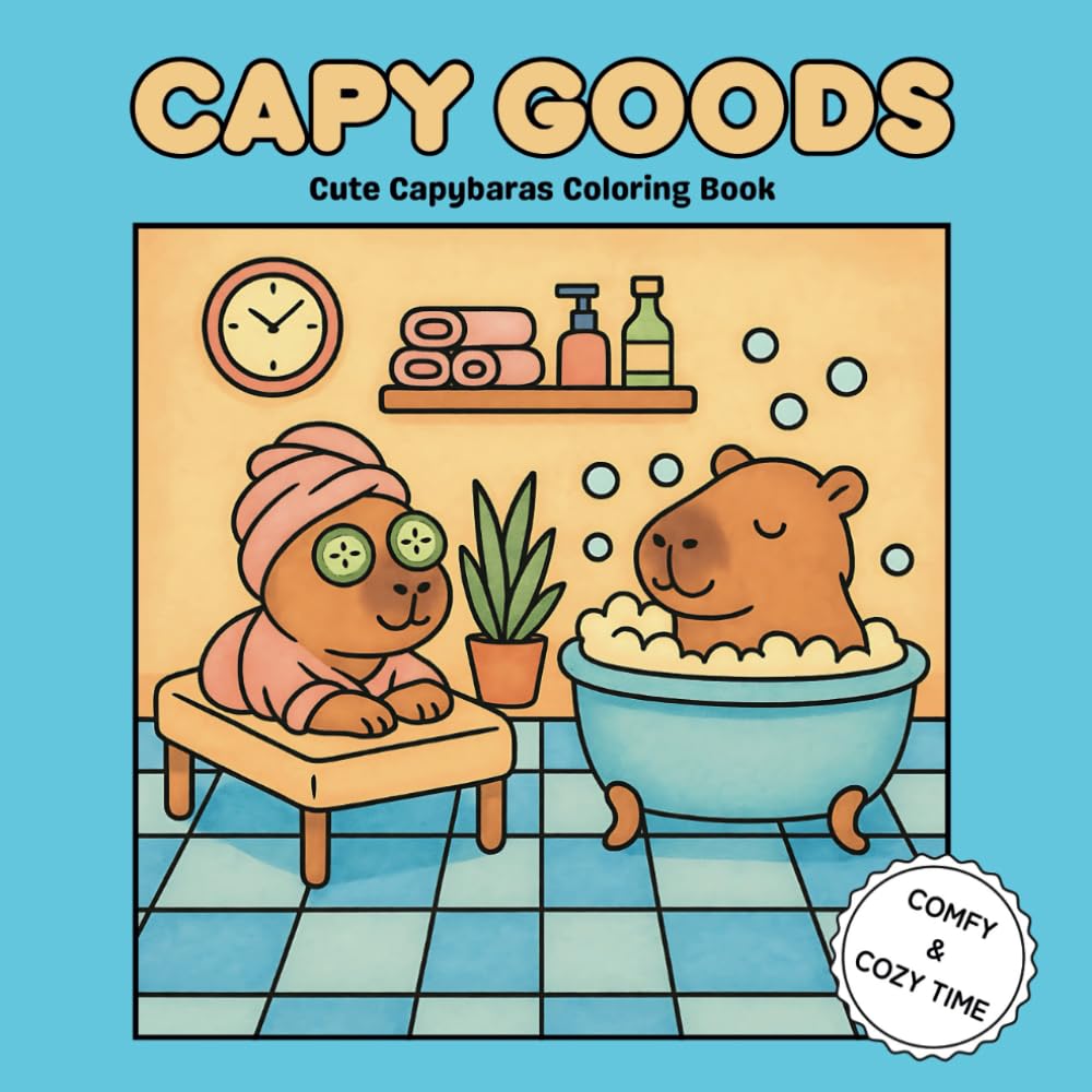 Capy Goods: Cute Capybaras Coloring Book