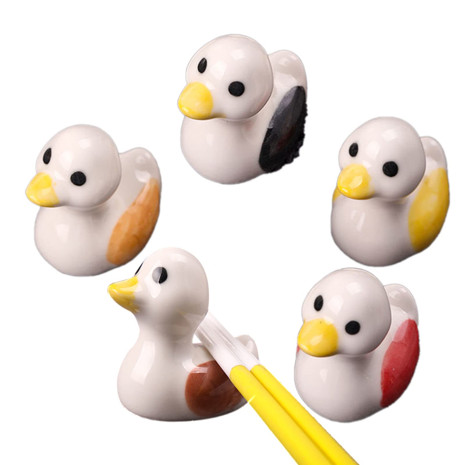 MRKU Chopstick Rest Chopsticks Holders Restaurant,rack,Japanese Style Ceramic Duck,Porcelain,Stand for Forks Spoons Knives