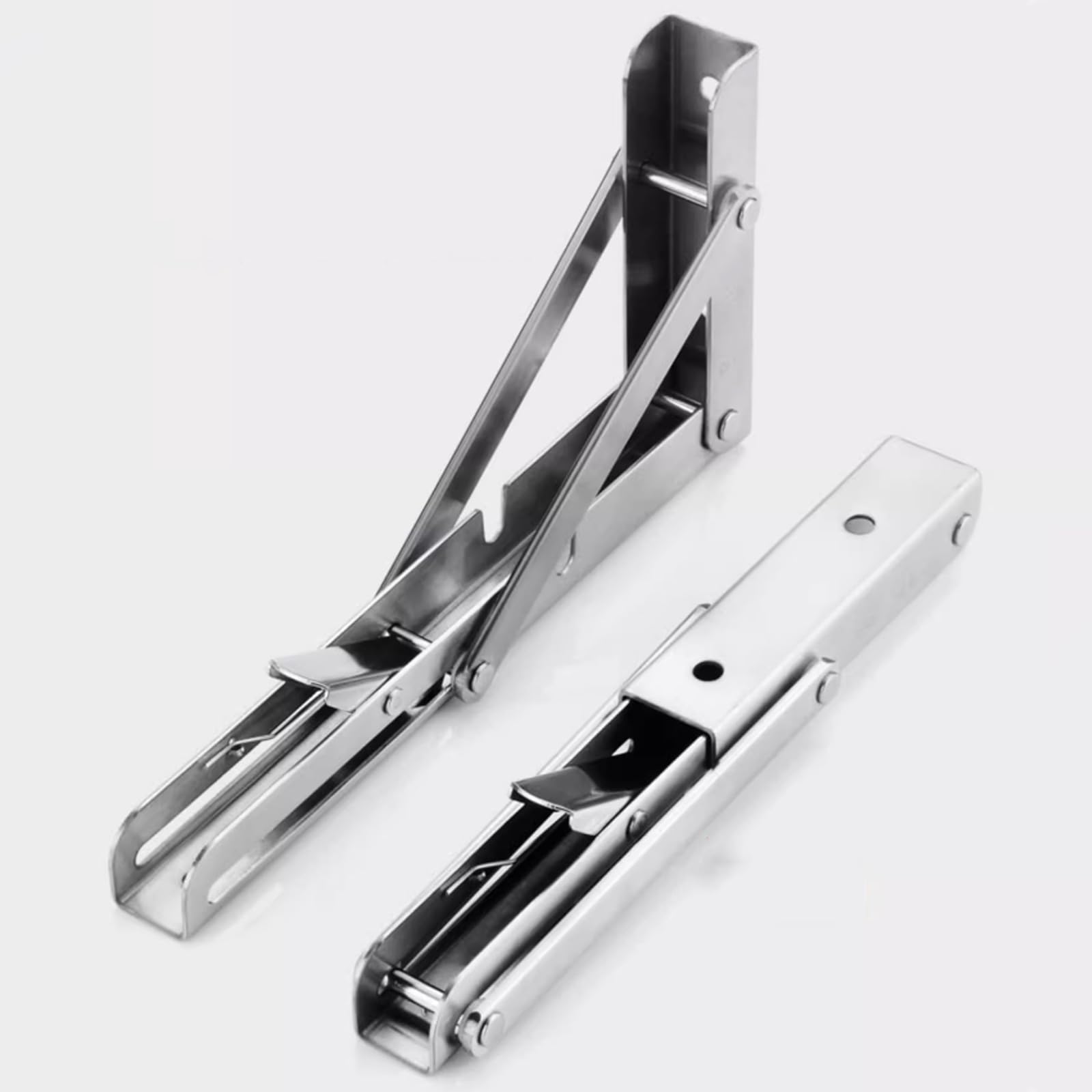 2X Staffe per Mensole Pieghevoli in Metresistente Staffa Di Supporto per Mensole in Acciaio Inossidabile Pieghevole, Staffa per Mensole Galleggianti Montate a Parete per il Fai da Te, Salvasp