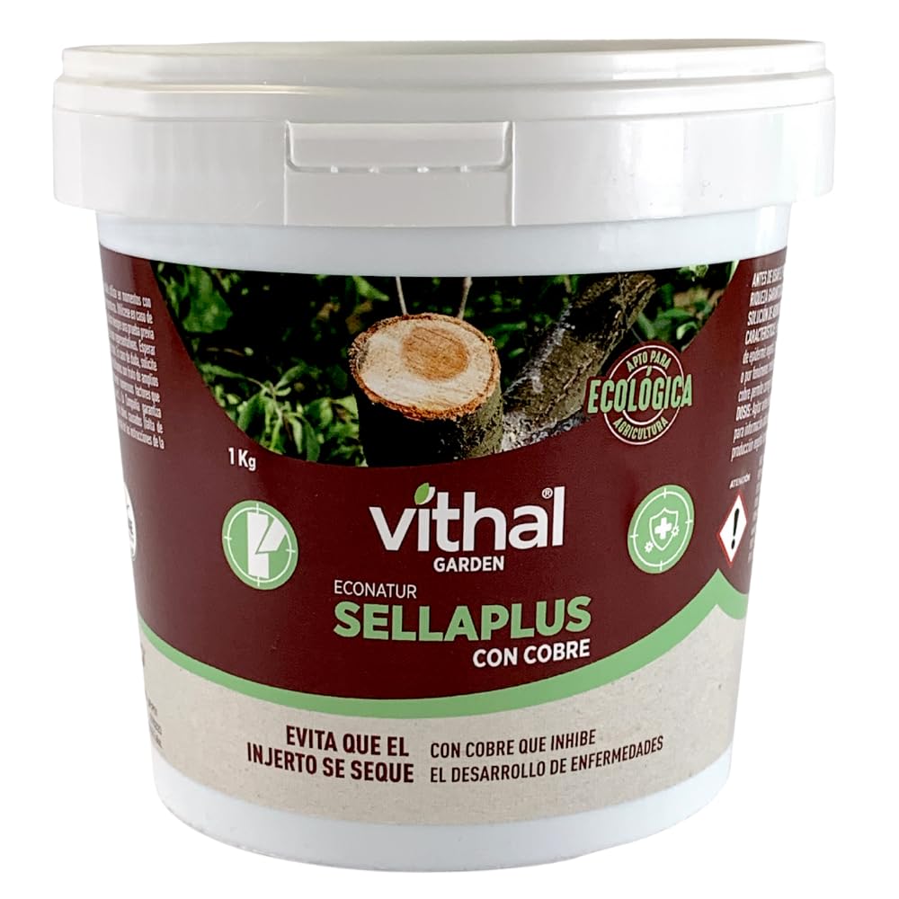 VITHAL Pasta Cicatrizante Sellaplus 1kg - Protege y Cicatriza Árboles Frutales y Arbustos Tras Poda e Injertos, Protección Contra Heridas y Daños Climáticos