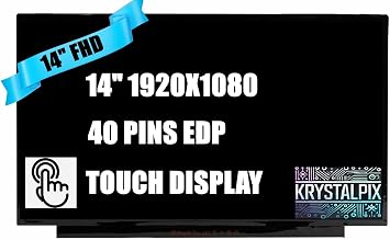 New KrystalPix LCD Display FITS- Replacement Touch LCD for HP Chromebook Plus 14a-nf0035cl 14" FHD LCD 40 pins Display On-Cell Touch Panel 1920X1080 Only for Touch