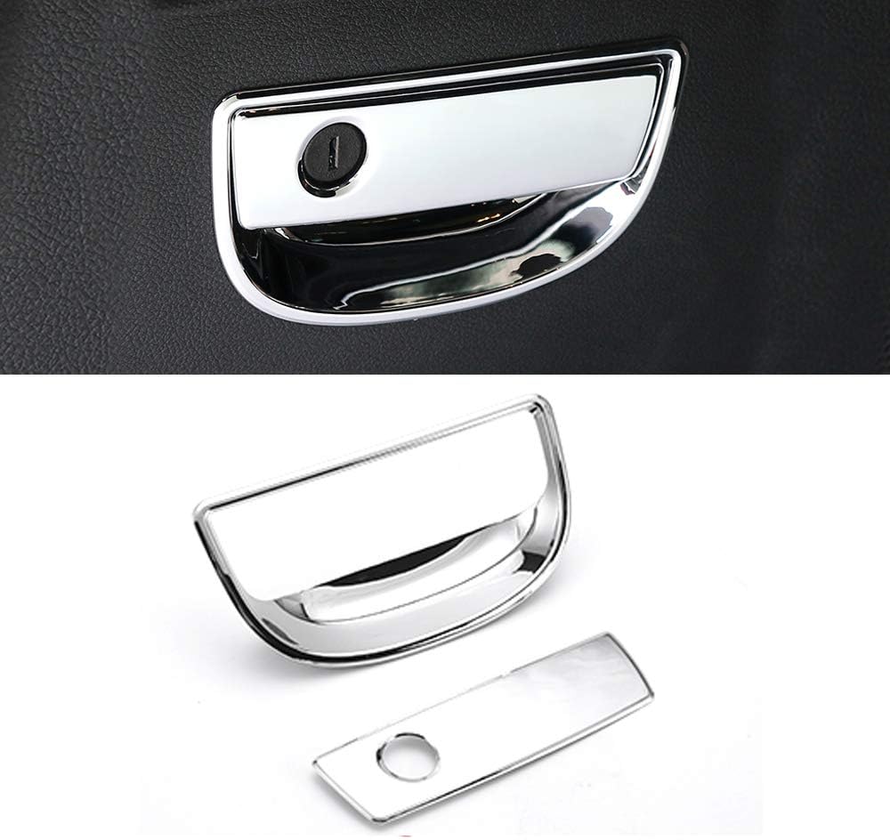 ABS Plastic Car Interior Co-Pilot Storage Box Handle Cover Frame Glove Box Handle Trim Cover for Jeep Wrangler 2008-2017 (Black)