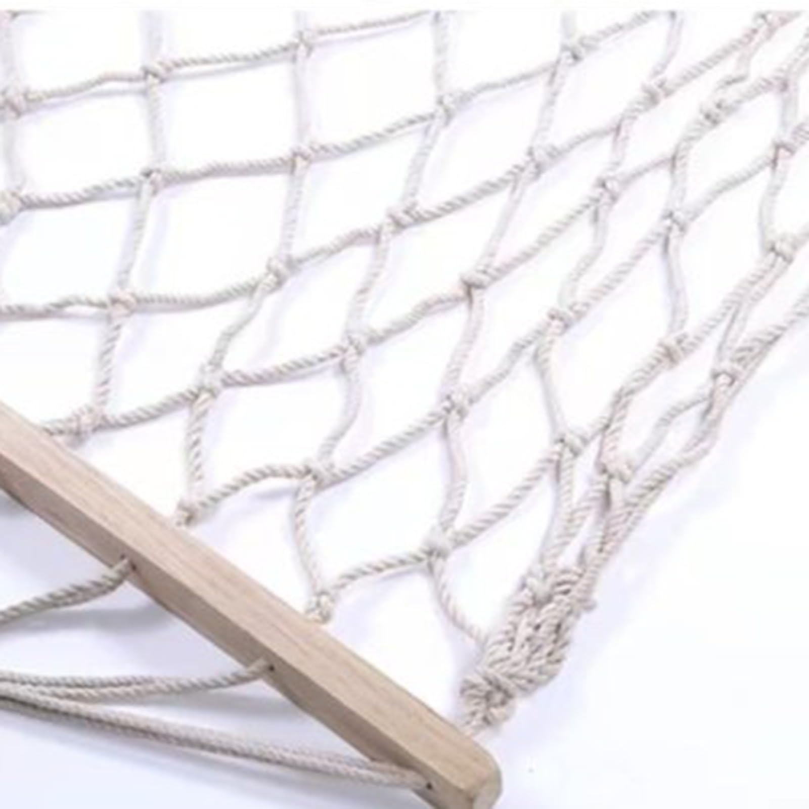 Cama colgante para exteriores de 10 pies con cuerda de algodón suave y barras de madera dura, tumbona doble columpio para dos (borla)