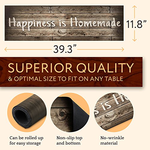 Anna Stay Table Runners - Trivet & Table Runner, Handles Heat Up To 300F, Anti Slip, Hand Washable, Great For Hot Dishes And Pots, Great As Dresser Decor & Table Decor, Wood Rustic Table Runner #TOP4