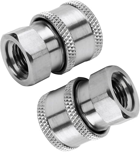 Miniatura 5 de Beduan Arandela a presión de acero inoxidable 38" NPT hembra conector rápido adaptador de enchufe con un enchufe de control de calidad, 5000 PSI