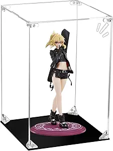 CHILLCASE Clear Acrylic Display Case with Meaningful Engraving Design,Self-Assembled Display Box,Dust-Proof Showcase for Action Figures Collectibles(Suprise,7.9×7.9×11.8 inch