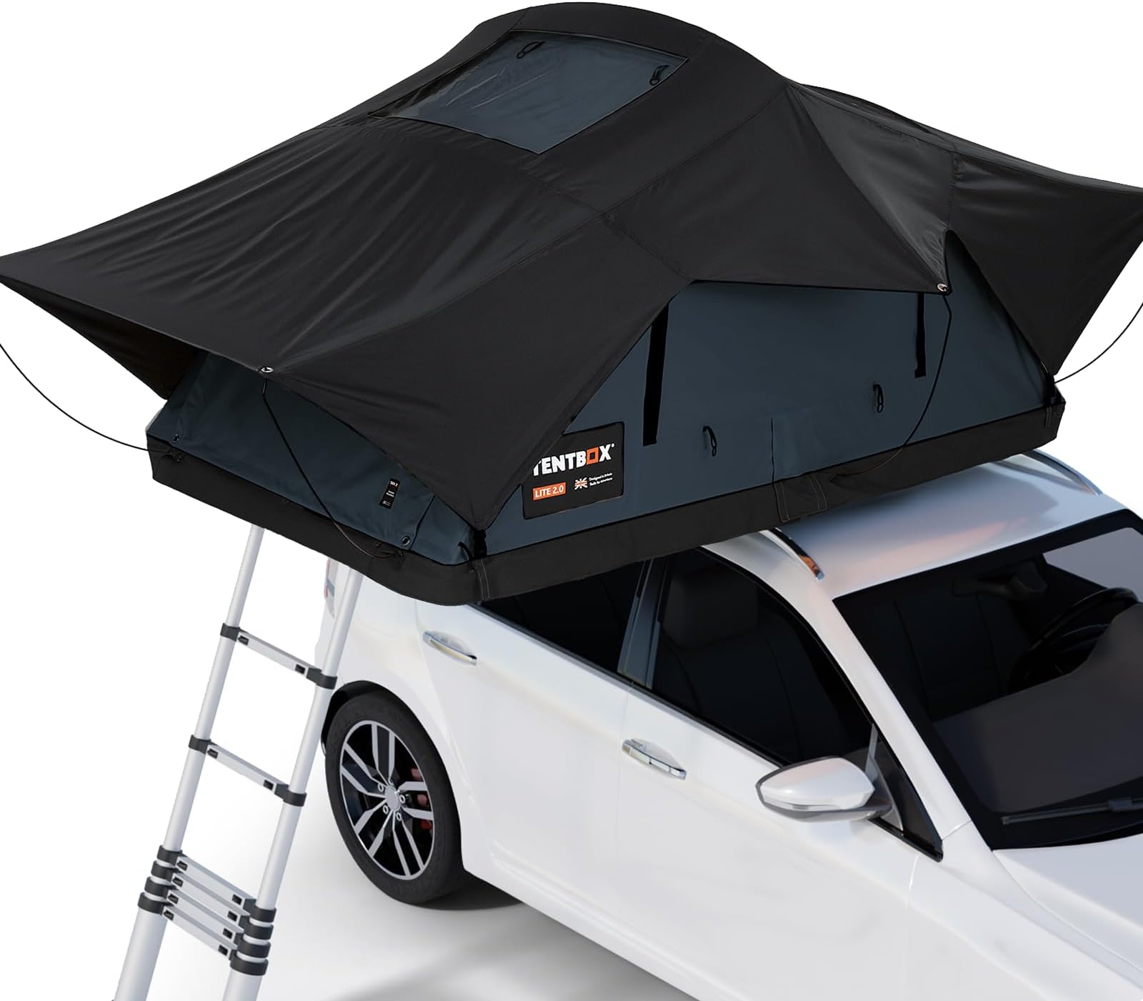 TentBox Lite - Car Roof Top Tent - Four Season Camping - Fits Most Cars - Premium Fold Out Design, 30 Seconds Set-Up