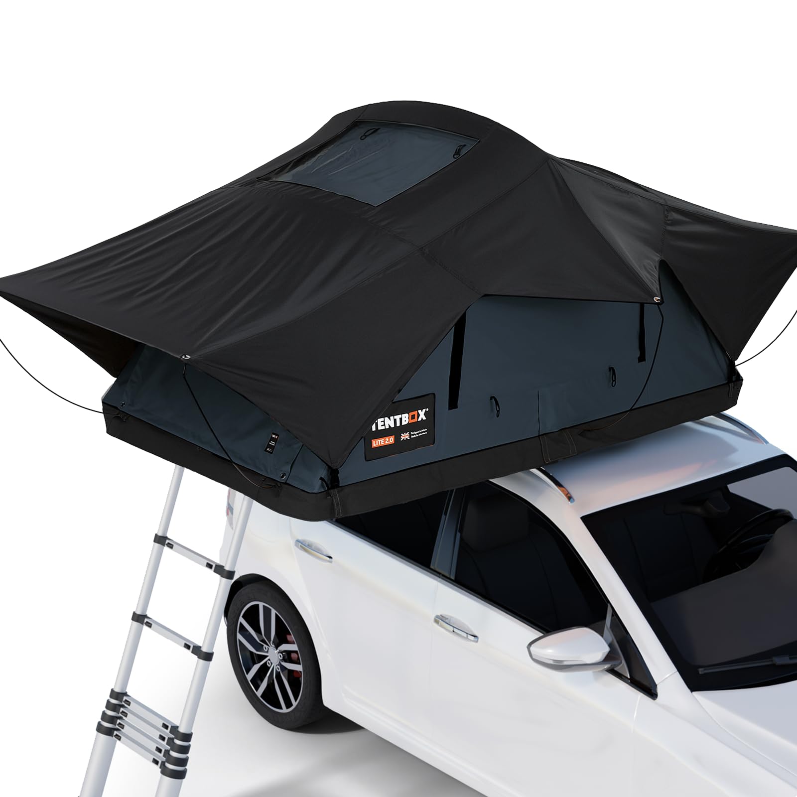 TentBox Lite - Car Roof Top Tent - Four Season Camping - Fits Most Cars - Premium Fold Out Design, 30 Seconds Set-Up