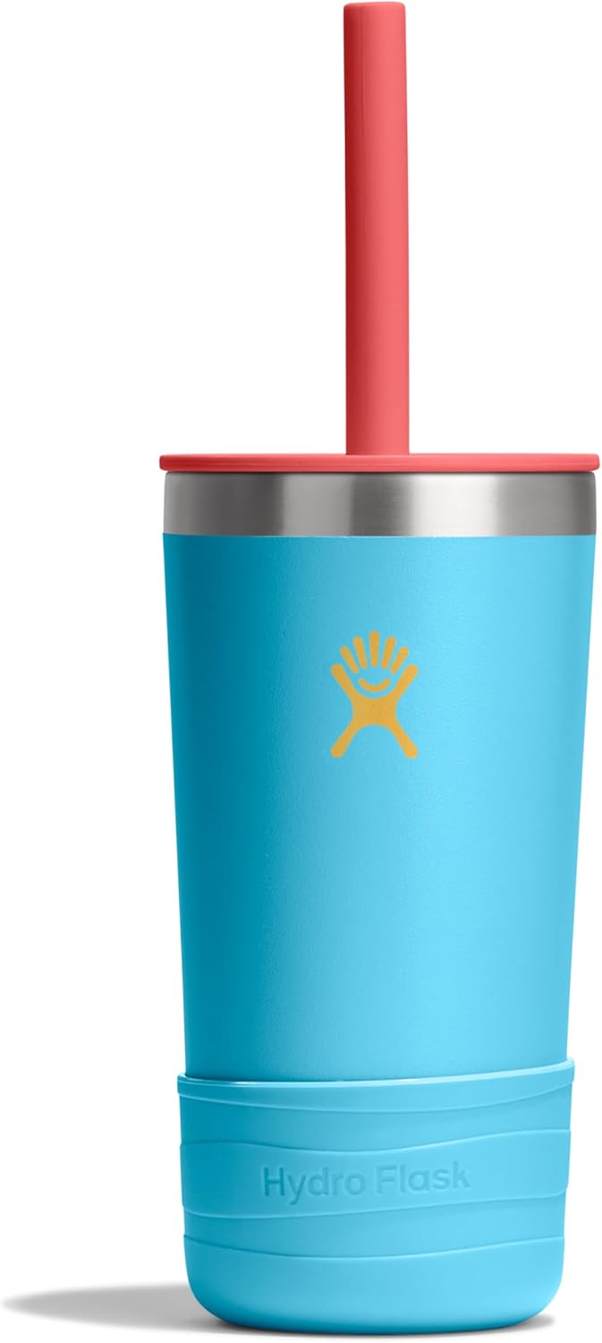 Hydro Flask Kids 12 Oz Tumbler with Lid and Straw for School - Insulated Stainless Steel in Bluejay