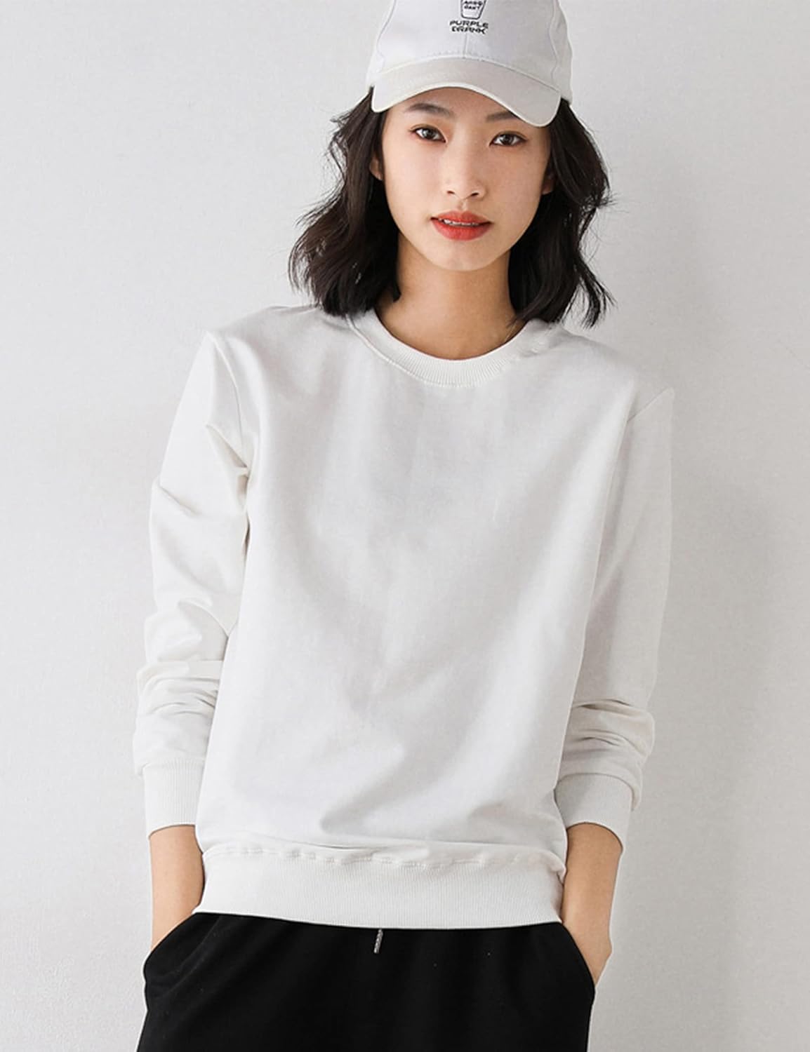 Kiench Teens Girls Sweatshirt Crewneck Boys Cotton Pullover Shirts Basic