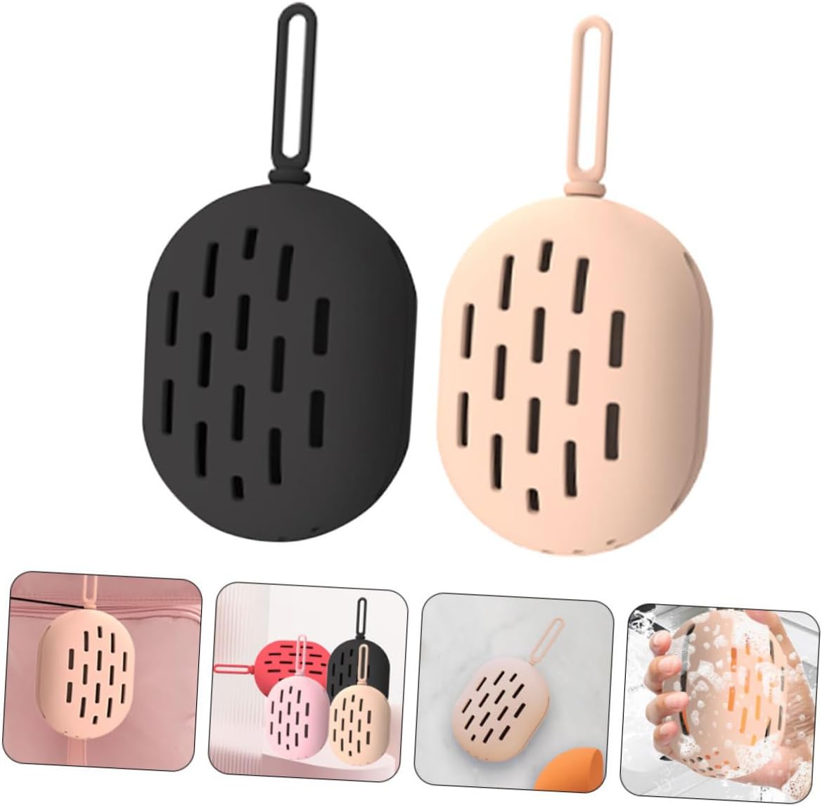 6pcs Silicone Makeup Sponge Case Portable Cosmetic Holder for Travel Ventilated Design for Quick Drying Beauty Egg Storage