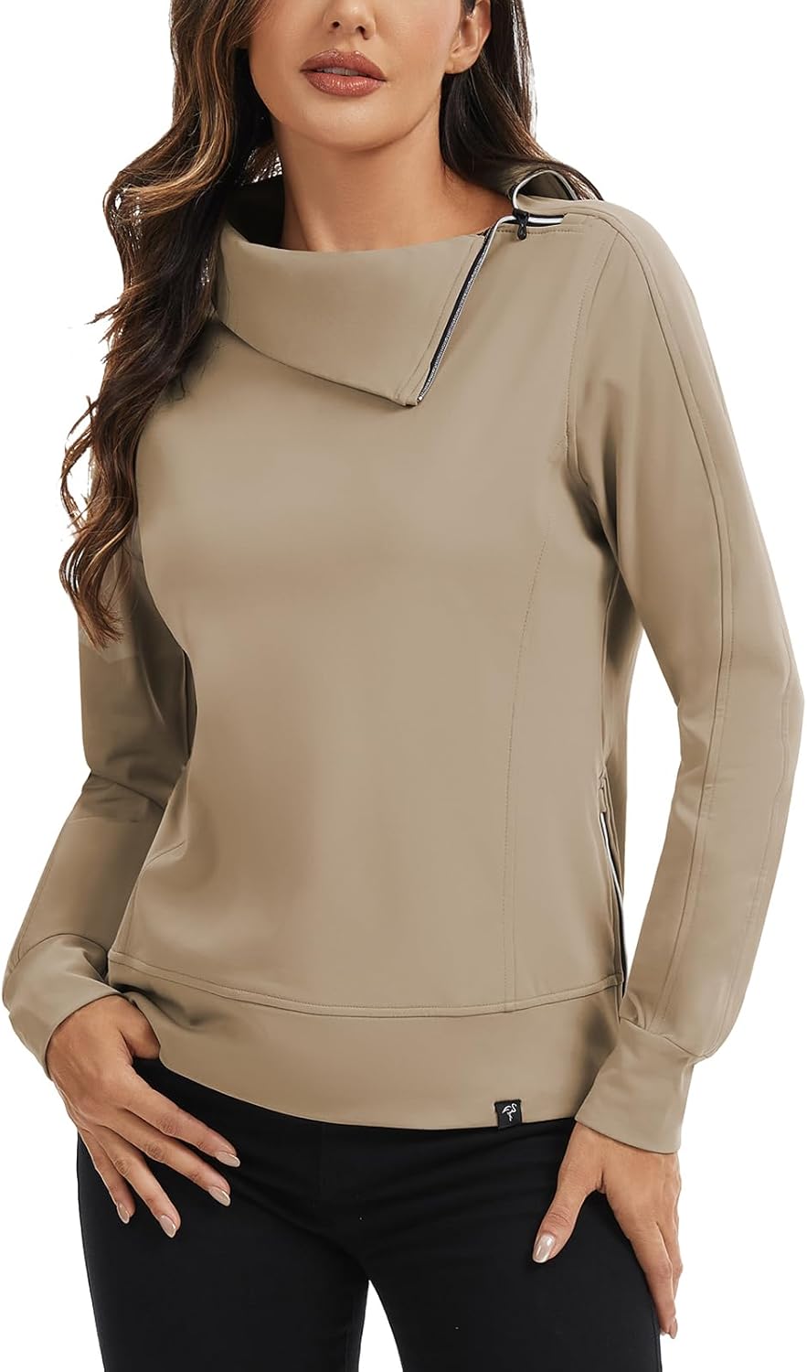 Soneven Womens' Golf Sweatshirts Thermal Fleece Running Pullover Quarter Zip Winter Outdoor Hiking Athletic Sweatshirts