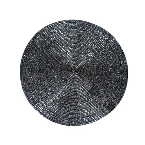 Trunkin' Set 4 Glasperlen Erbstück-Tischsets (35,6 cm, glänzendes Blau) | Halloween, Weihnachten, Thanksgiving Geschenkoption Cover