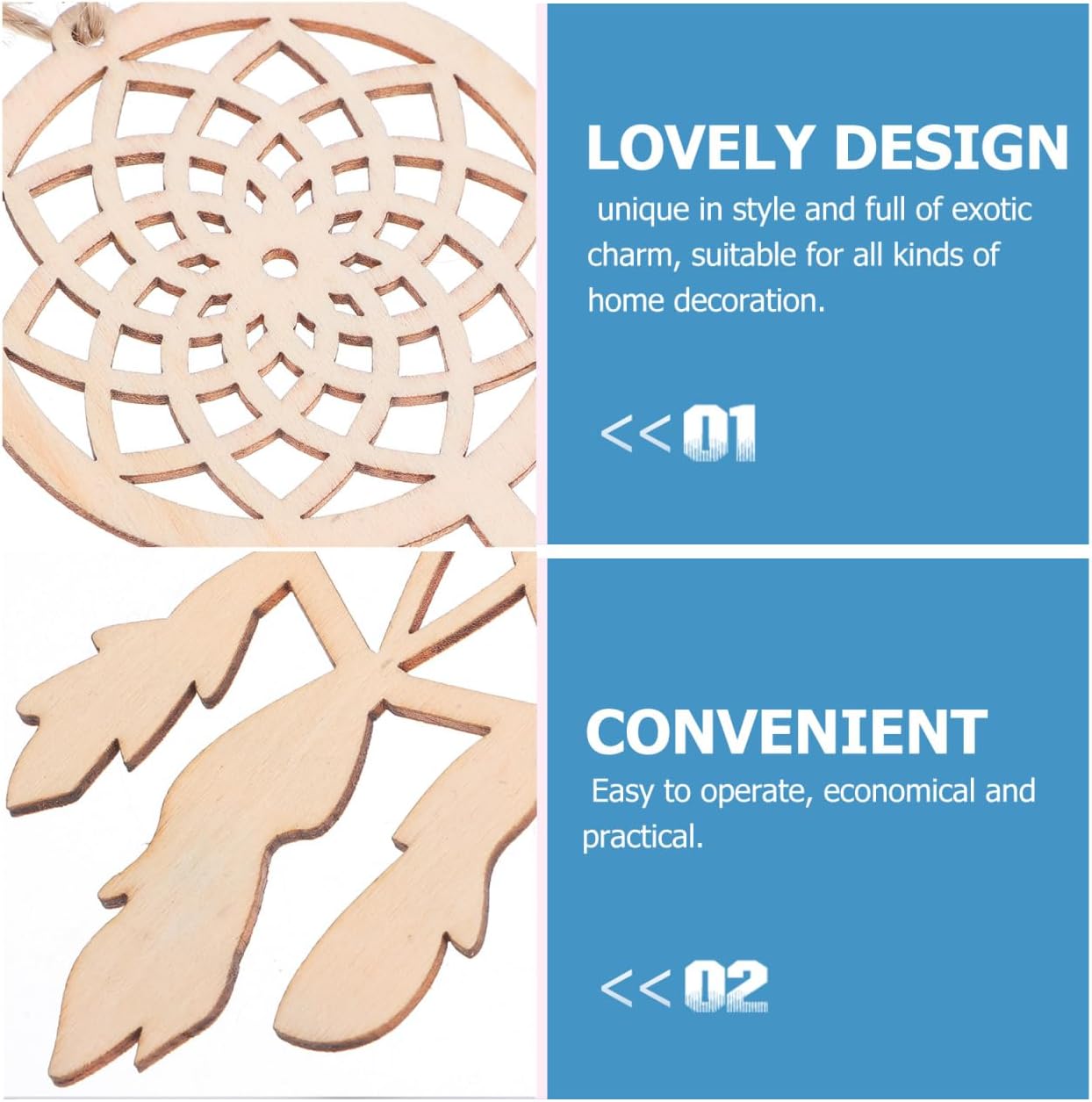 Wood Dream Catcher Ornament: 40pcs Mini Dreamcatcher Arts Craft Hanging Nursery Bedding Room Decorations Car Wall Catchers Kit - Image 3