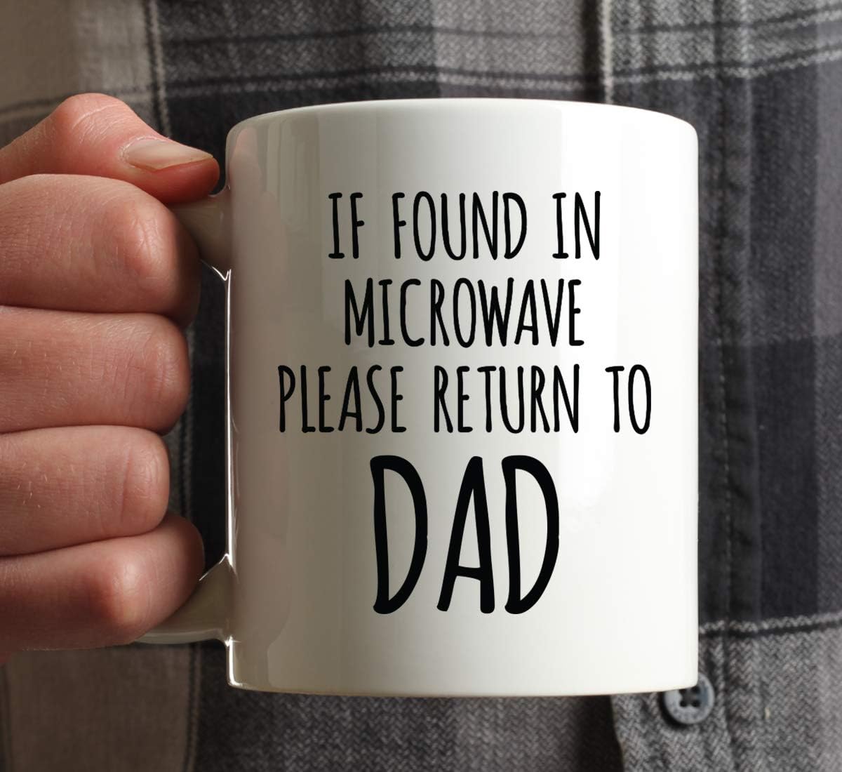 Andaz Press Funny Father's Day 11oz. Coffee Mug Gift for Dad, If Found in Microwave Please Return to Dad, 1-Pack, Novelty Birthday Christmas Hot Chocolate Cup