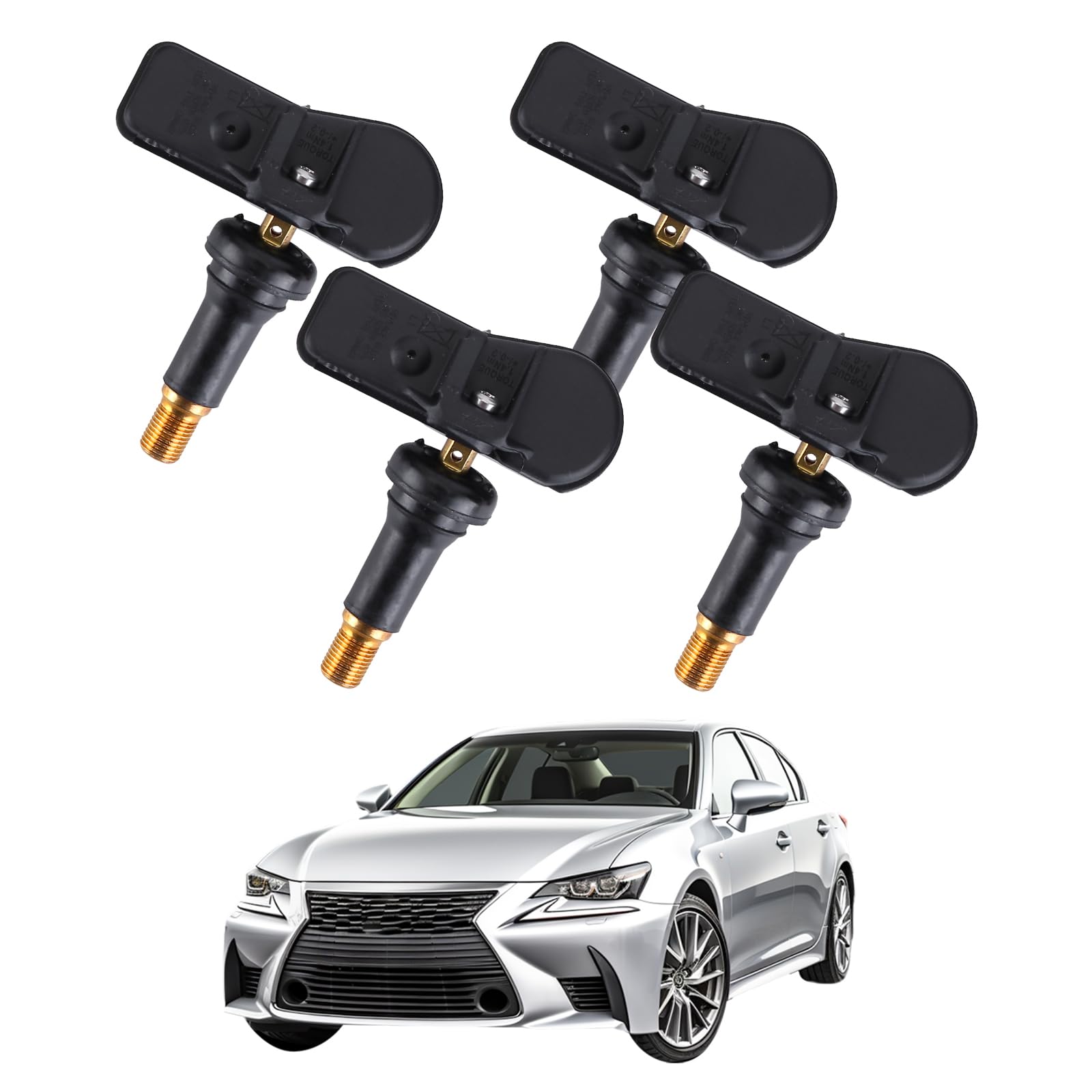 LICHENGTAI 4 sztuki TPMS czujnik ciśnienia w oponach, kompatybilny z Berlingo C-Elysee C4 C5 DS4 DS5, Peugeot 207, 208, 3008, 301, 308, 5008, 508, 508, Partner RCZ, system kontroli ciśnienia w