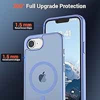 Vista 1569 de SUPFINE Funda magnética para iPhone 11 con protector de pantalla (compatible con MagSafe) (protección contra caídas de grado militar), translúcida