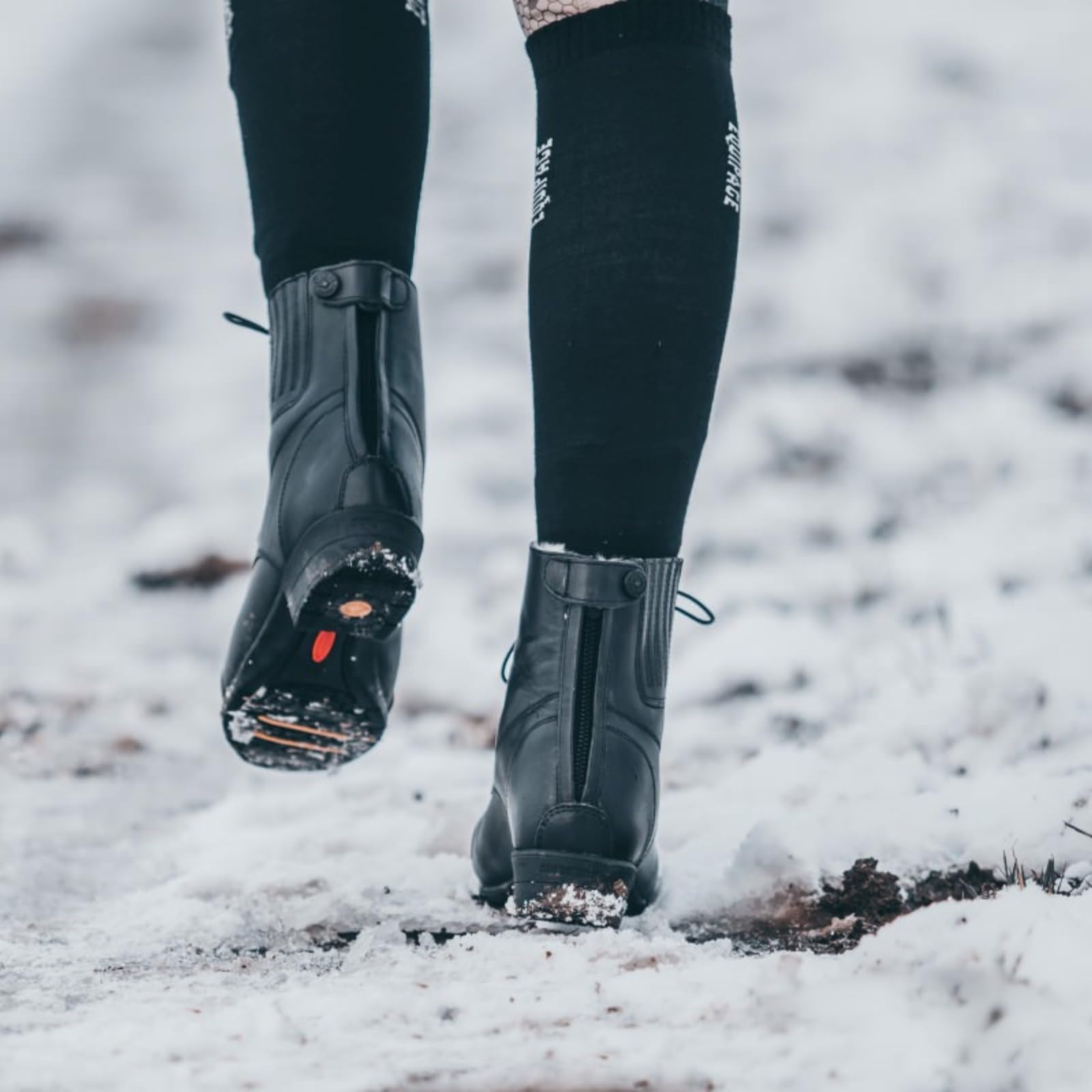 SUEDWIND© Reitstiefelette »ICELOCK BZ LACE ECO« Schnürschuh mit Reißverschluss | Robustes Leder | Tolle Passform | IceLock© Sohle für maximalen Grip | Gefüttert mit Teddyfell | Gr. 37-43 | Schwarz
