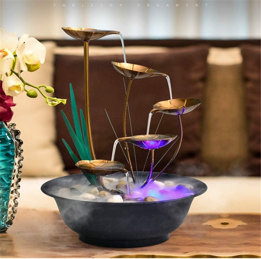 Flowing Water Fountain Decoration Crafts Figurines Iron Cabinet Desktop Living Room Ornaments Home Decoration Accessories(D)