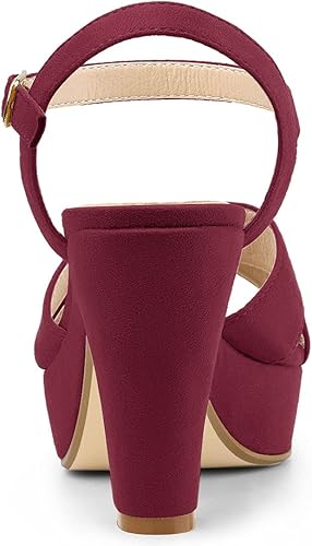 Miniatura 3 de Allegra K Sandalias de tacón grueso con plataforma para mujer
