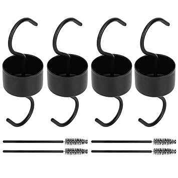 Ant Moat Guard, Ant Guard, Black 4 Set Feeder Hanger Iron Feeder Accessory Bird Houses for Plant Baskets Flower Pots Hummingbirds