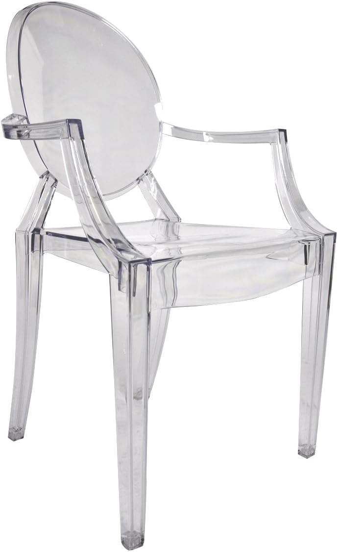 Victoria Ghost Side Chair with Arm - Transparent (transparent)