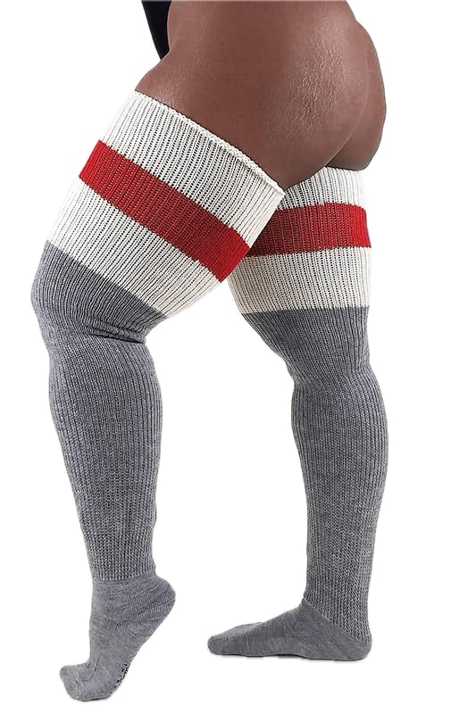 Image of Thunda Thighs Plus Size Thigh High Socks, Over the Knee High Boot Stockings Leg Warmers, Extra Long & Thick Socks