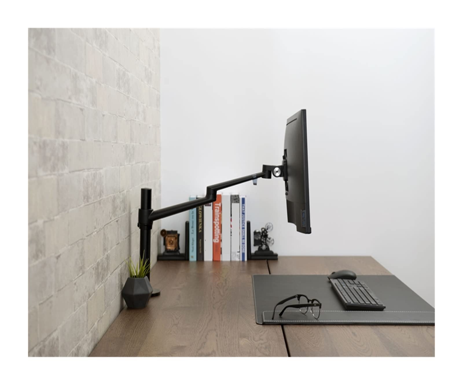 Braccio Monitor, Supporto for monitor da 17-32 pollici regolabile in altezza in alluminio Supporto for monitor Full Motion Supporto da tavolo Carico 8 kg Stabile e fermo(Noir)