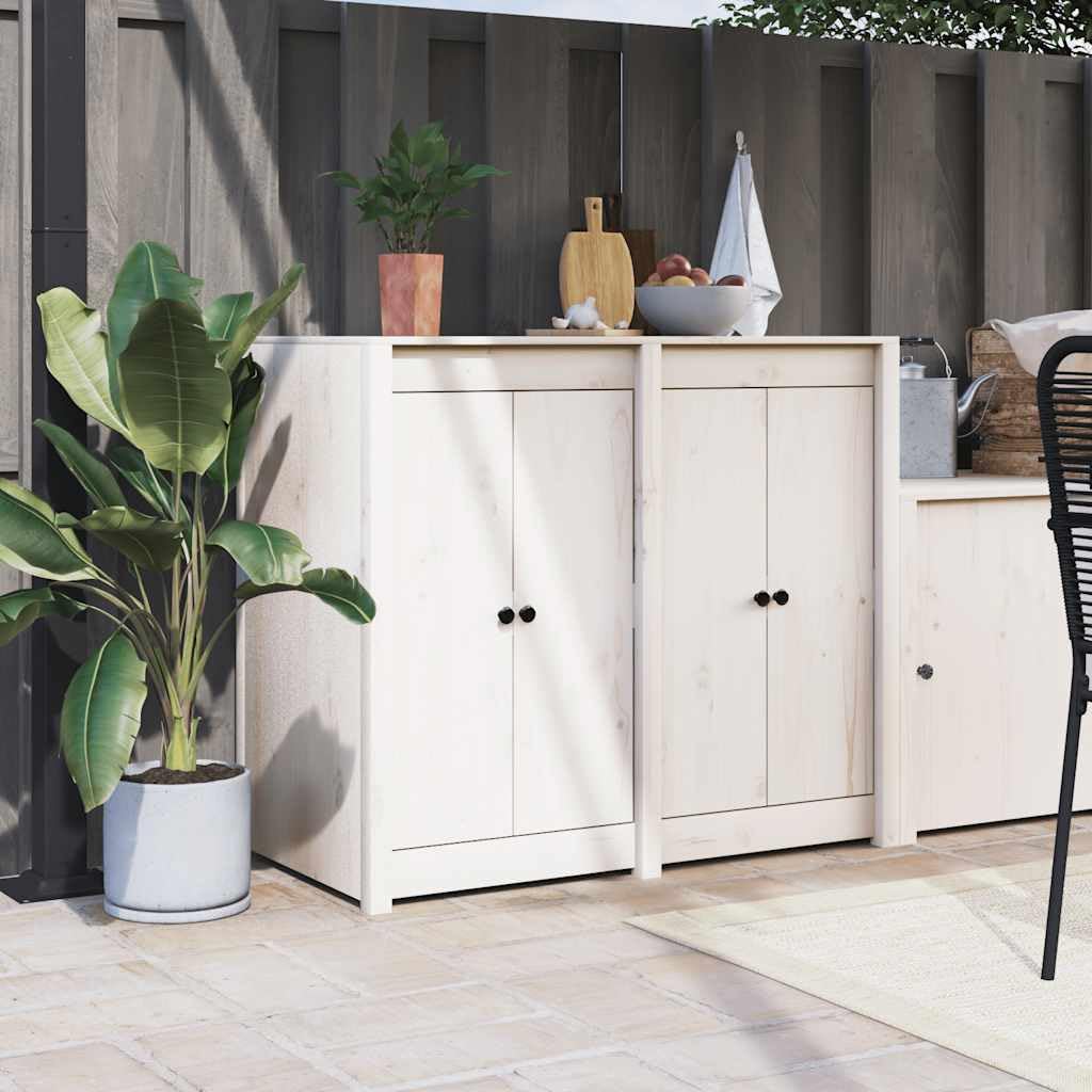 Genérico Puertas de Cocina Exterior 2 uds Madera Pino Blanco 50x9x82 cm,Bricolaje,Accesorios de Bricolaje,Ferretería para armarios,Puertas de armarios-832360