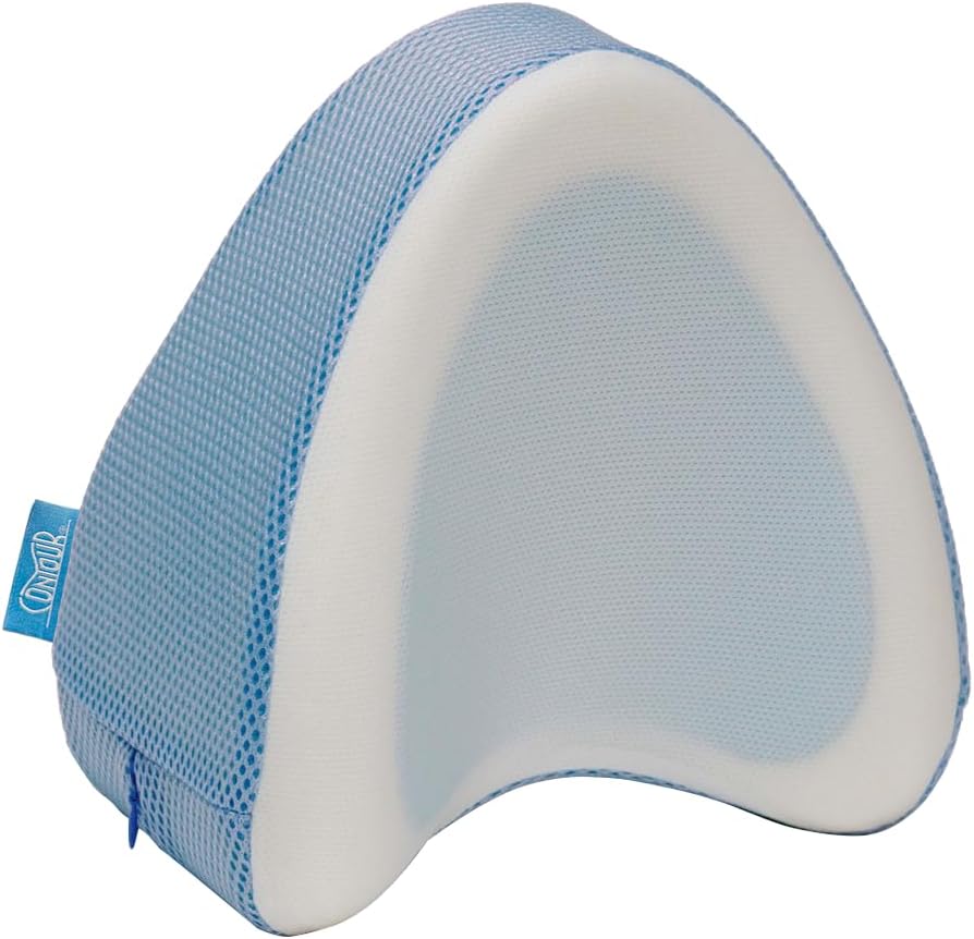 Close-up of the removable cover of the Contour Legacy Cool Leg & Knee Foam Support Pillow.